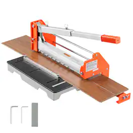 VEVOR - 12 inch Vinyl Floor Cutter, 16mm Thick Laminate Flooring Cutter with Upgraded Labor-Saving Aluminum-Alloy Lever - Black & Orange