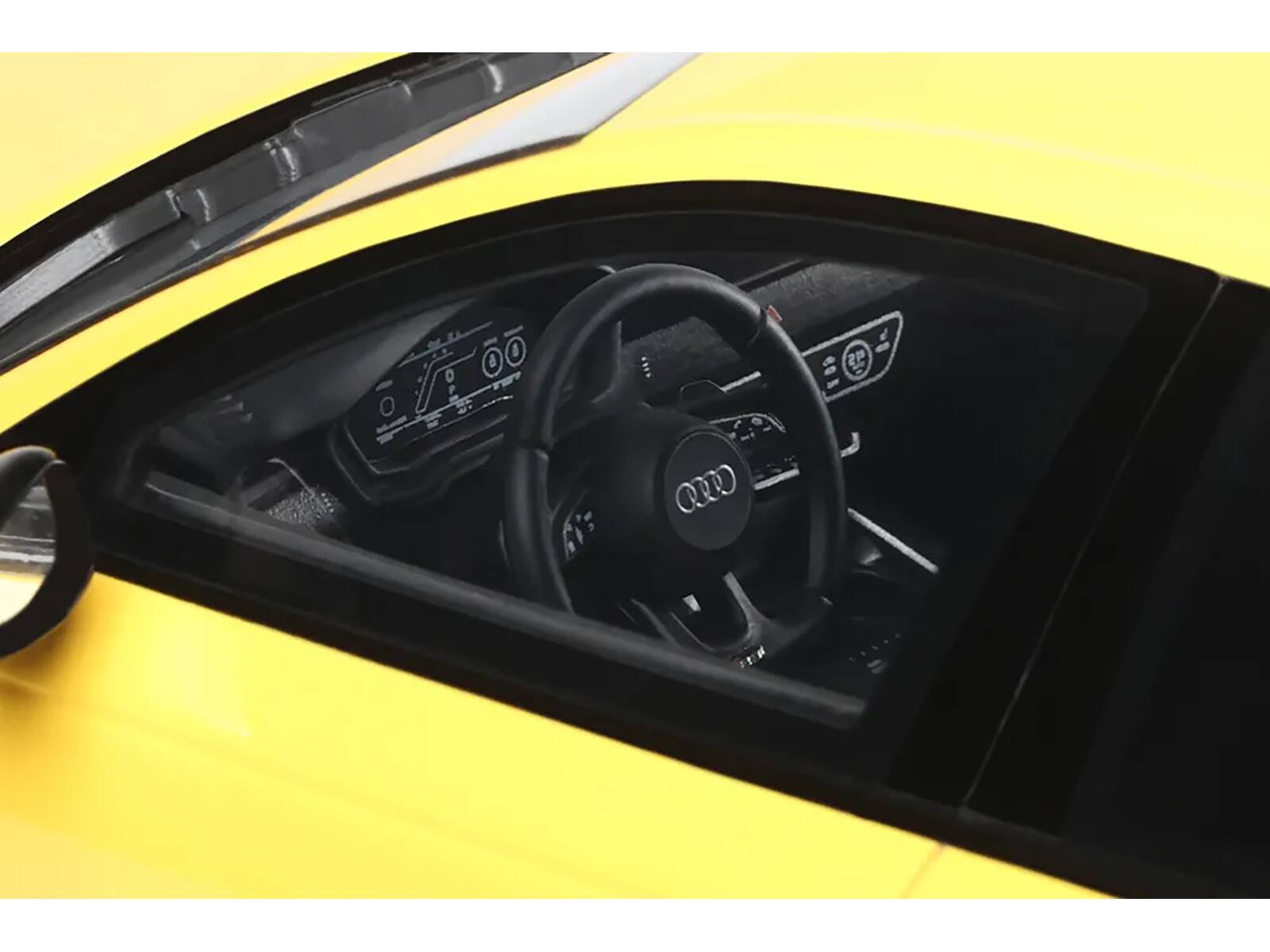 Angle. GT Spirit - 2024 Audi RS 4 "25th Anniversary" Yellow 1/18 Model Car by GT Spirit - Yellow.