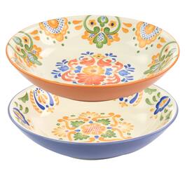 Gibson - Laurie Gates Tierra 2 Piece Round Stoneware Dinner Bowl Set Designs - Assorted