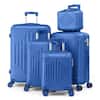 Front. Winado - Carry on Luggage Set 12+16+20+24+28 inch 5-in-1 5 Piece ABS Hardside Suitcase Sets with TSA Lock for Travel Business - Blue.