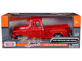 1955 GMC Blue Chip Pickup Truck Red "Timeless Legends" Series 1/24 Diecast Model Car by Motormax
