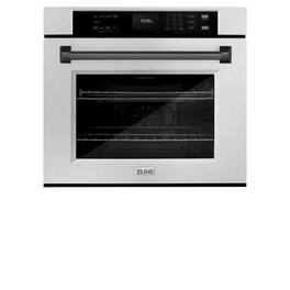 ZLINE - 30 in. Autograph Wall Oven w/ Air Fry w/ Black Handle - Satin Stainless Steel