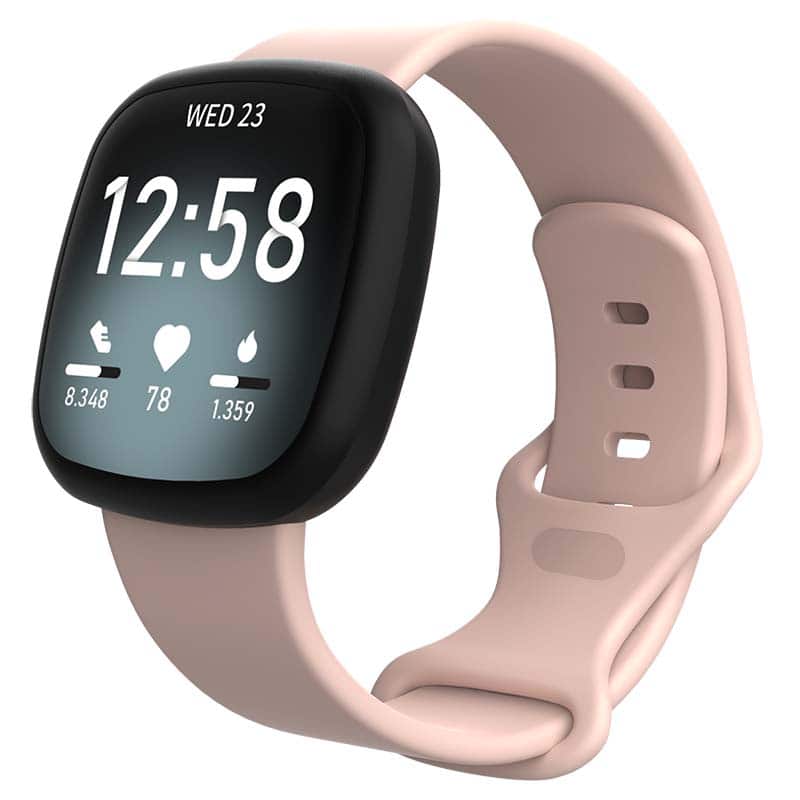 StrapsCo - Active Band Silicone Rubber Watch Strap For Fitbit Versa 4 (Short-Medium) - Pale Pink price history on PriceWatchPro