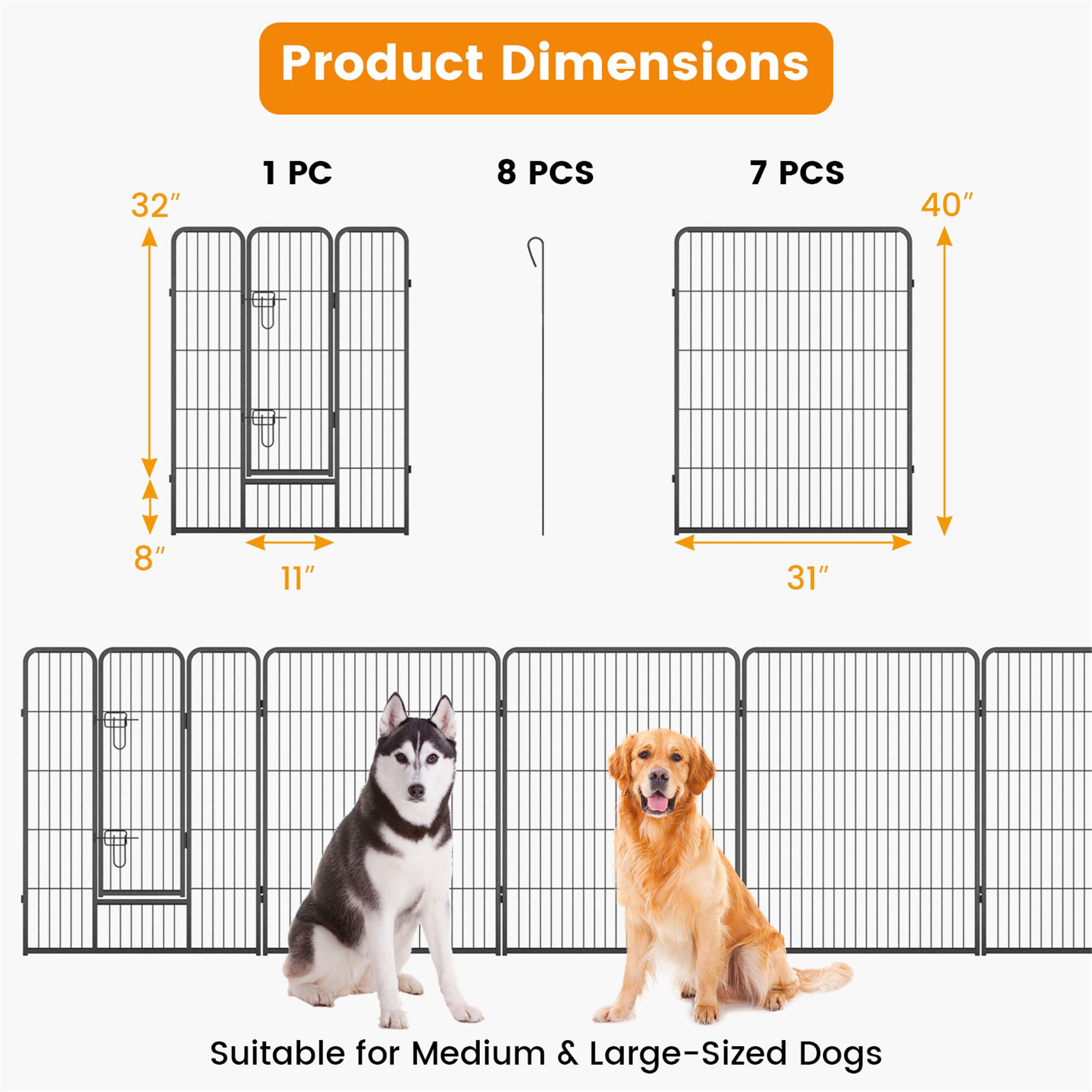 Product Dimensions

1 PC  
32" x 11" x 8"

8 PCS  
31"

7 PCS  
40"

Suitable for Medium & Large-Sized Dogs