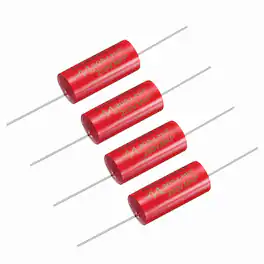 Unique Bargains - 4pcs 3uF 250V Axial MKP Film Capacitor for Audio Speaker Crossover Frequency Divider - Red