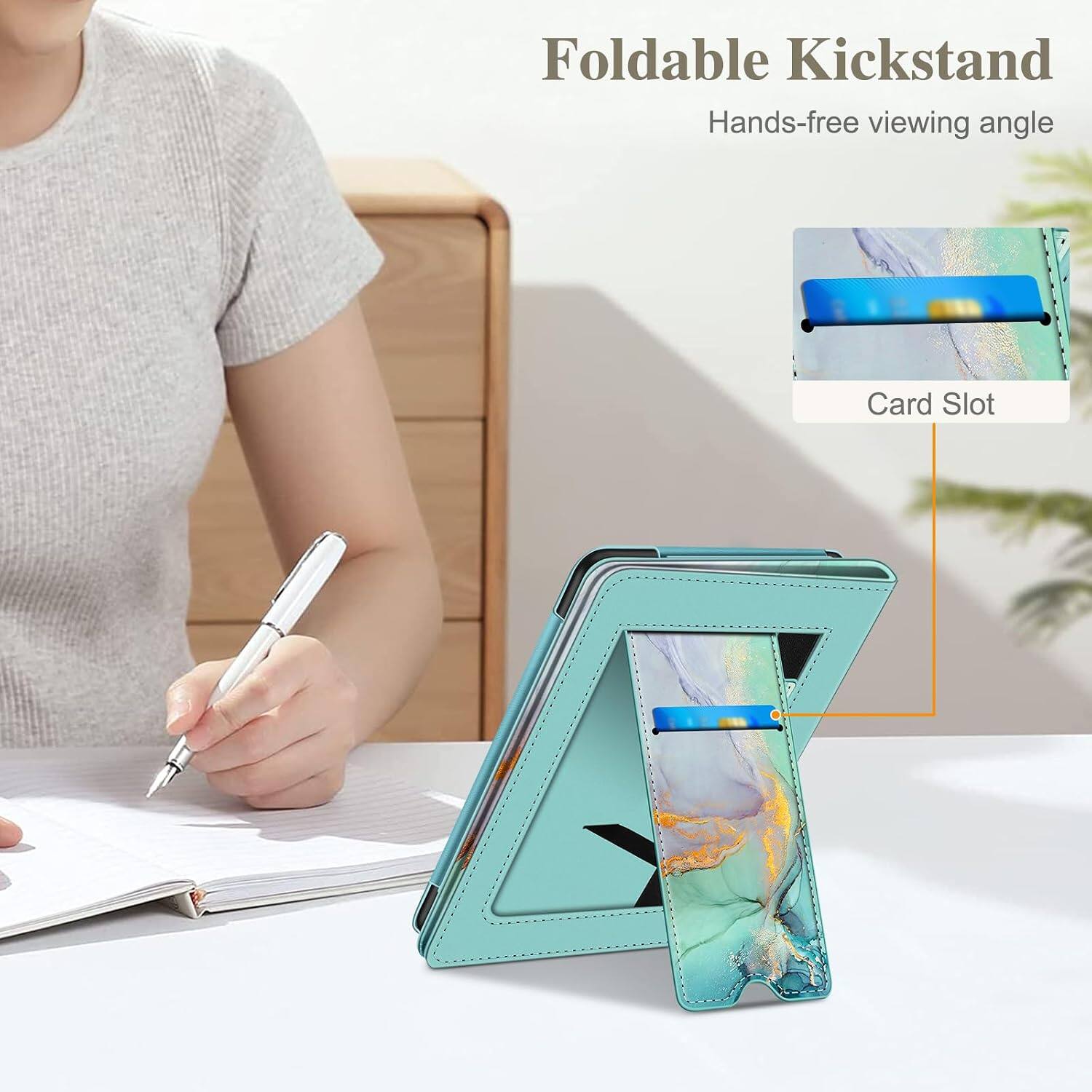 Foldable Kickstand  
Hands-free viewing angle  
Card Slot