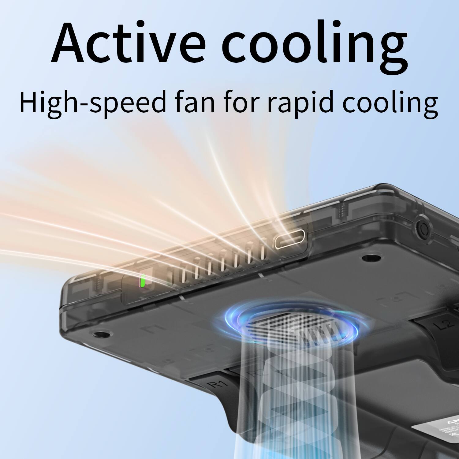 Active cooling High-speed fan for rapid cooling 17 1 1o L2 1 R1 F
