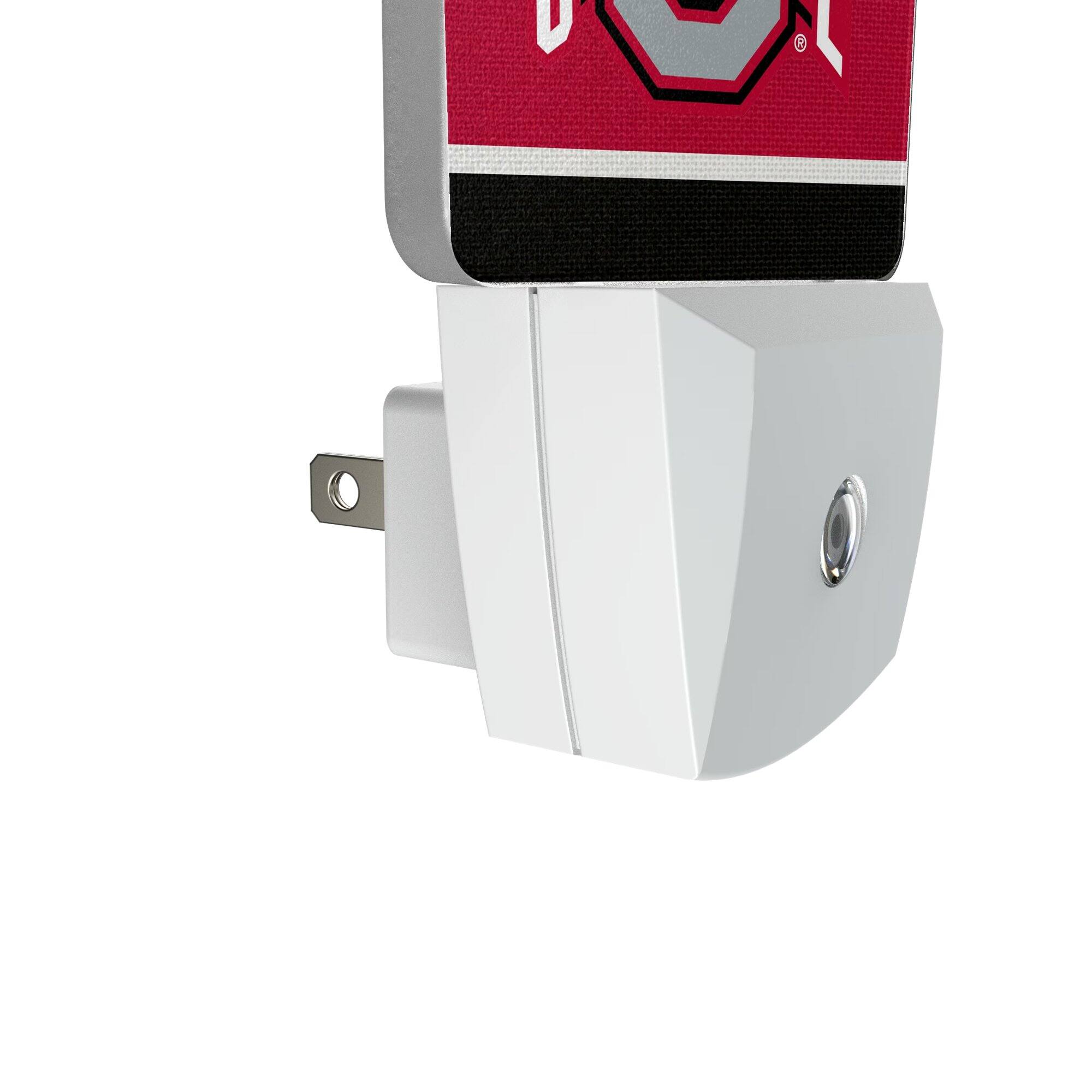 Alt View 2. Keyscaper - Ohio State Buckeyes Stripe Design Nightlight 2-Pack - Multicolor.