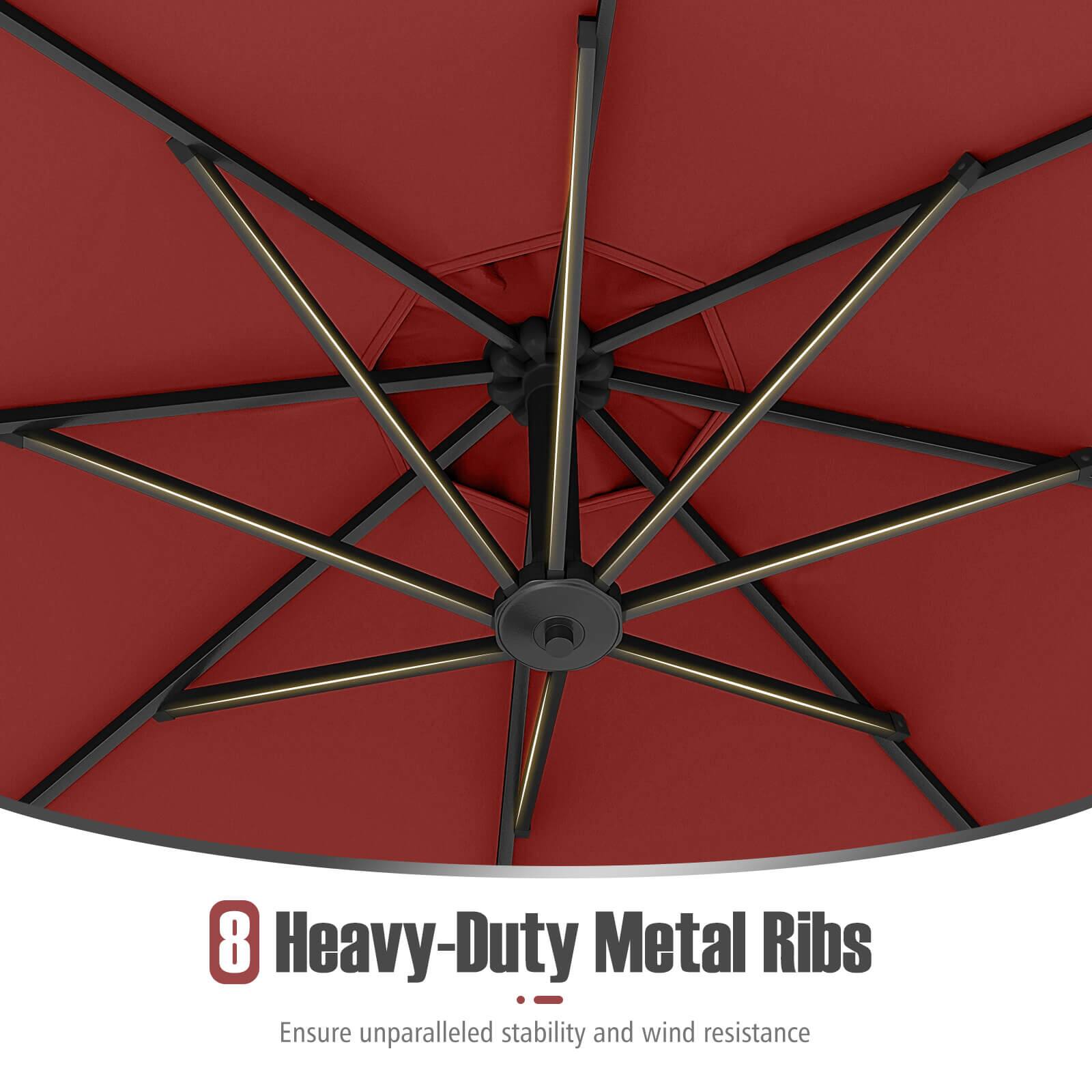 8 Heavy-Duty Metal Ribs: Ensure unparalleled stability and wind resistance.