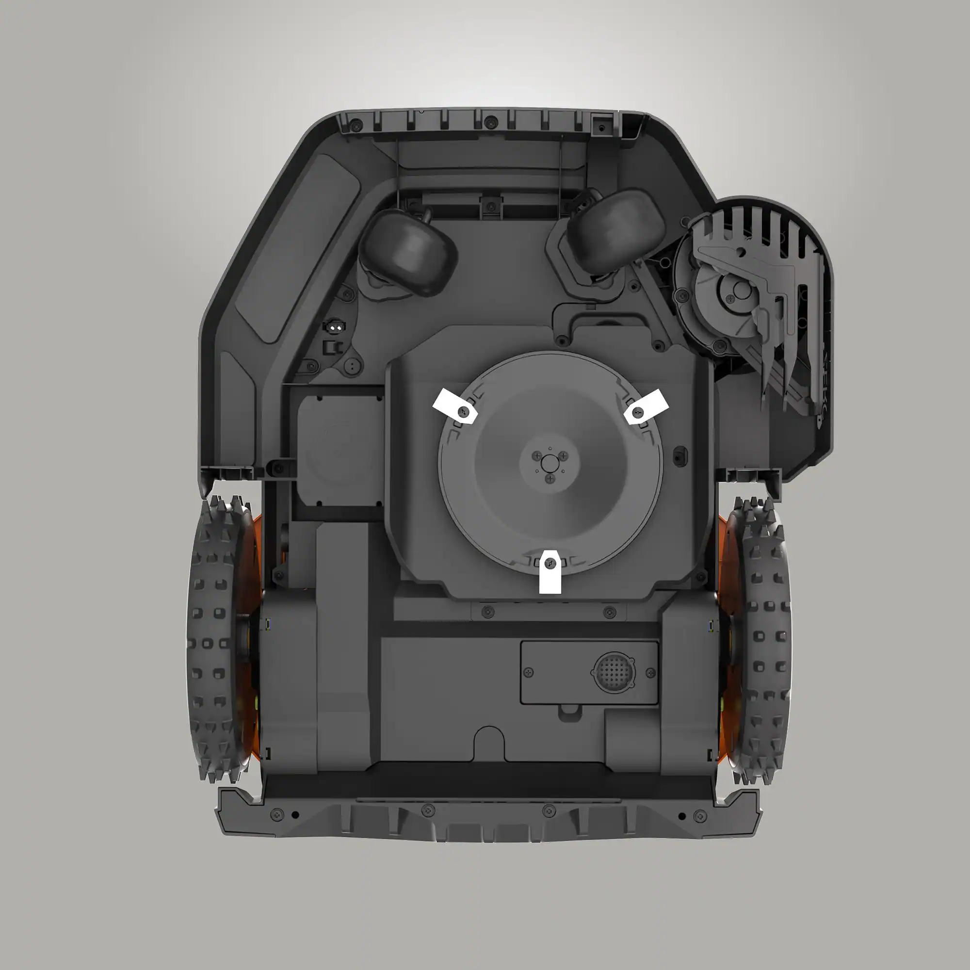 Left. WORX - Landroid Vision 4WD 1/4 Acre Robotic Lawn Mower, AI Obstacle Avoidance, Cloud Navigation, Auto Mapping App Control WR341 - Black.