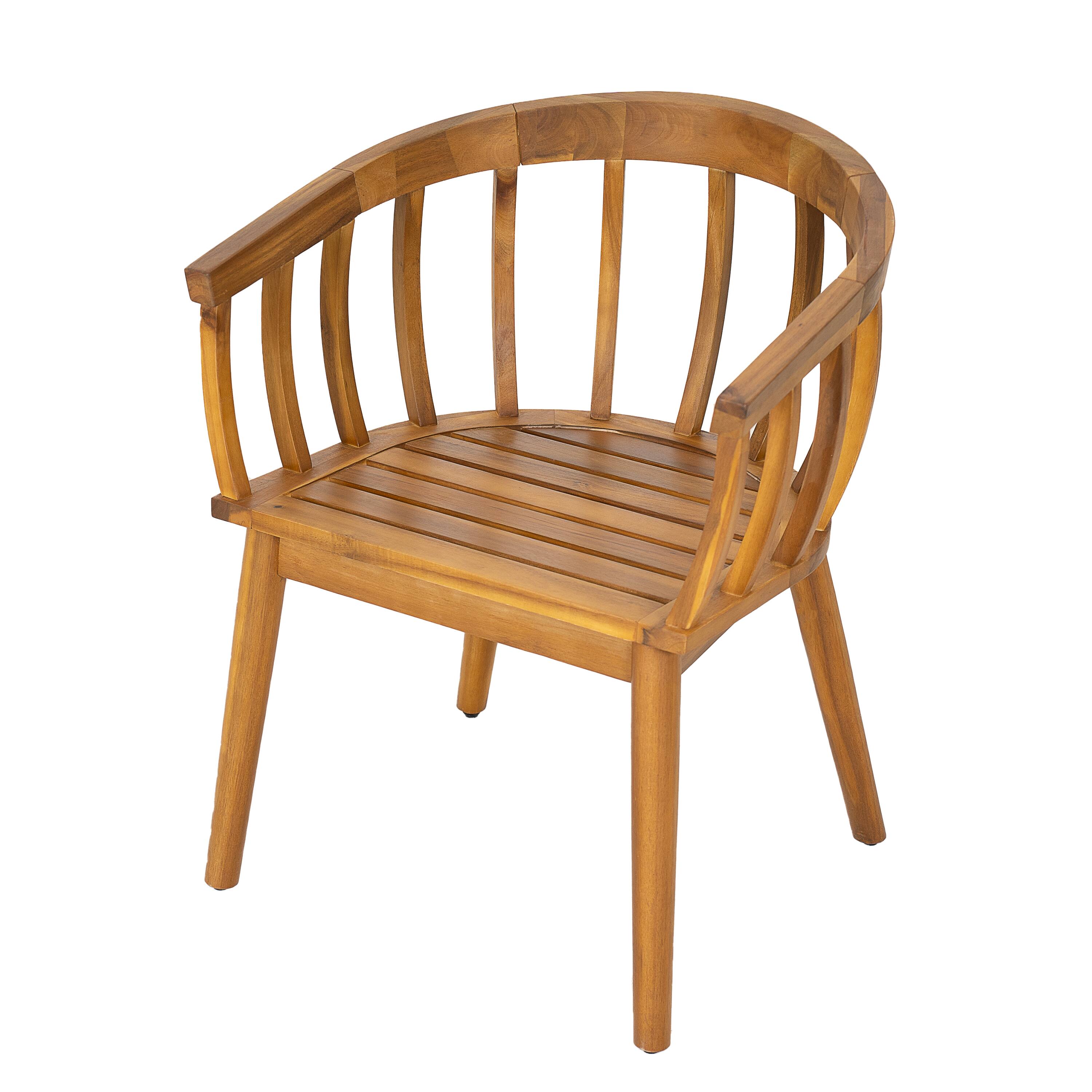 Alt View 2. Mondawe - Set of 2 Dining Armchair with Cushion - Teak+ Beige.