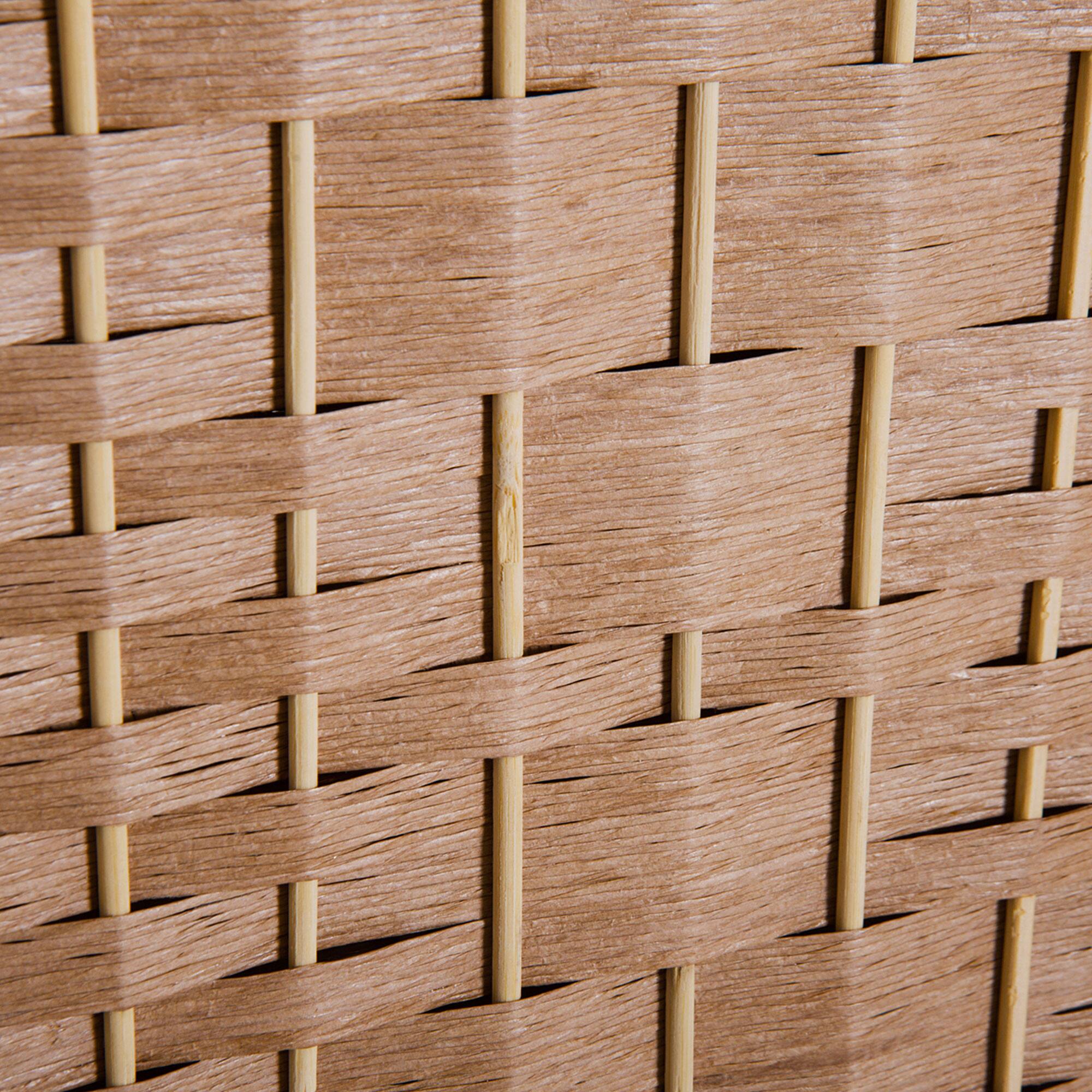 Alt View 8. Homcom - Divider 6 Panel, 6FT Tall Folding Privacy Screen, Freestanding Hand-Woven Partition for Room Separation with 360° Hinges - Natural Wood.