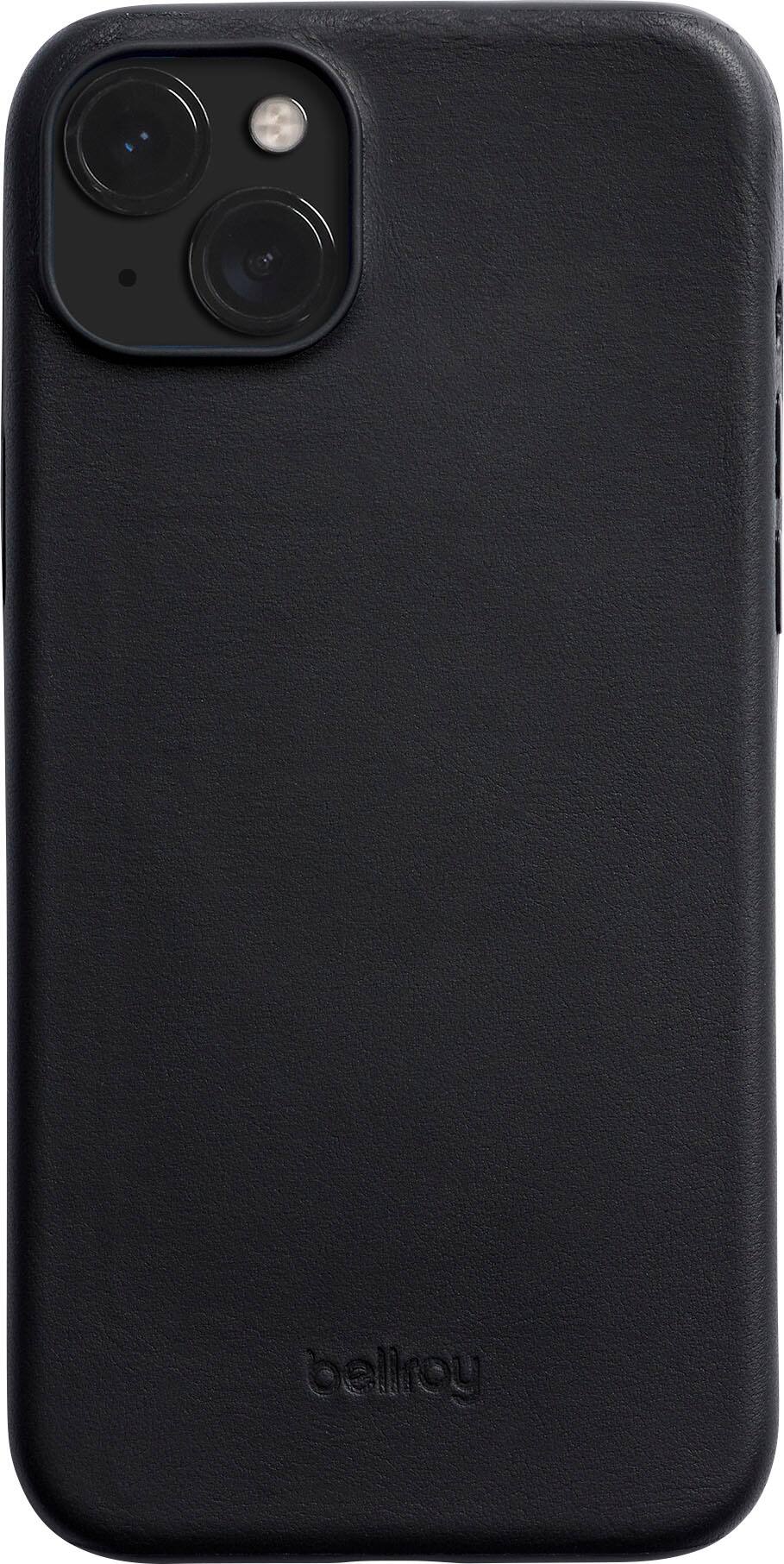 Front. Bellroy - iPhone 15 Plus Leather Phone Case - Black.