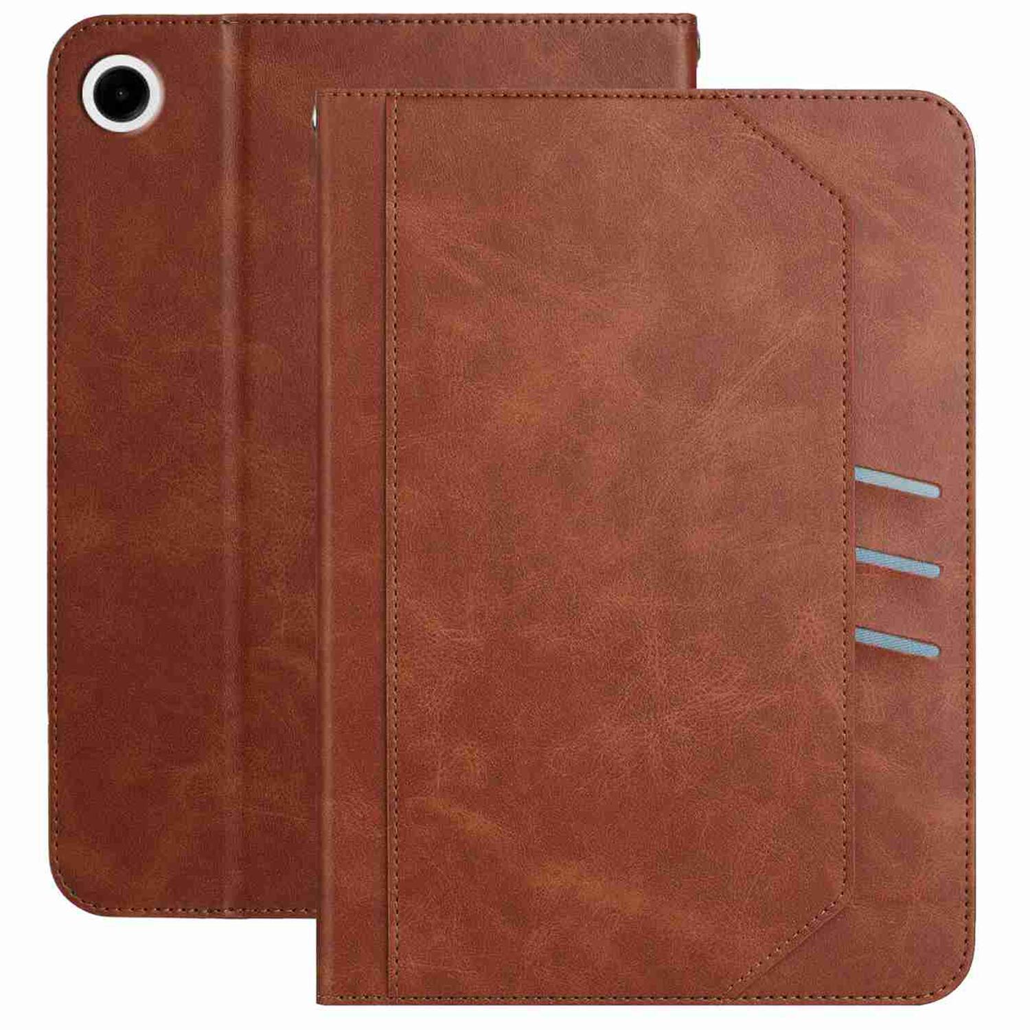 Alt View 5. Dteck - Retro PU Leather Folio Case for Samsung Galaxy Tab A9 2023 8.7" (SM-X110/X115),Shockproof Flip Card Slot Holder Cover - Brown.