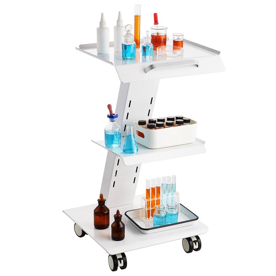 Using Trolley For Xcell Lab VEVOR Lab Trolley, 3 Layer Rolling Lab Cart with Built in Socket, Tray ...