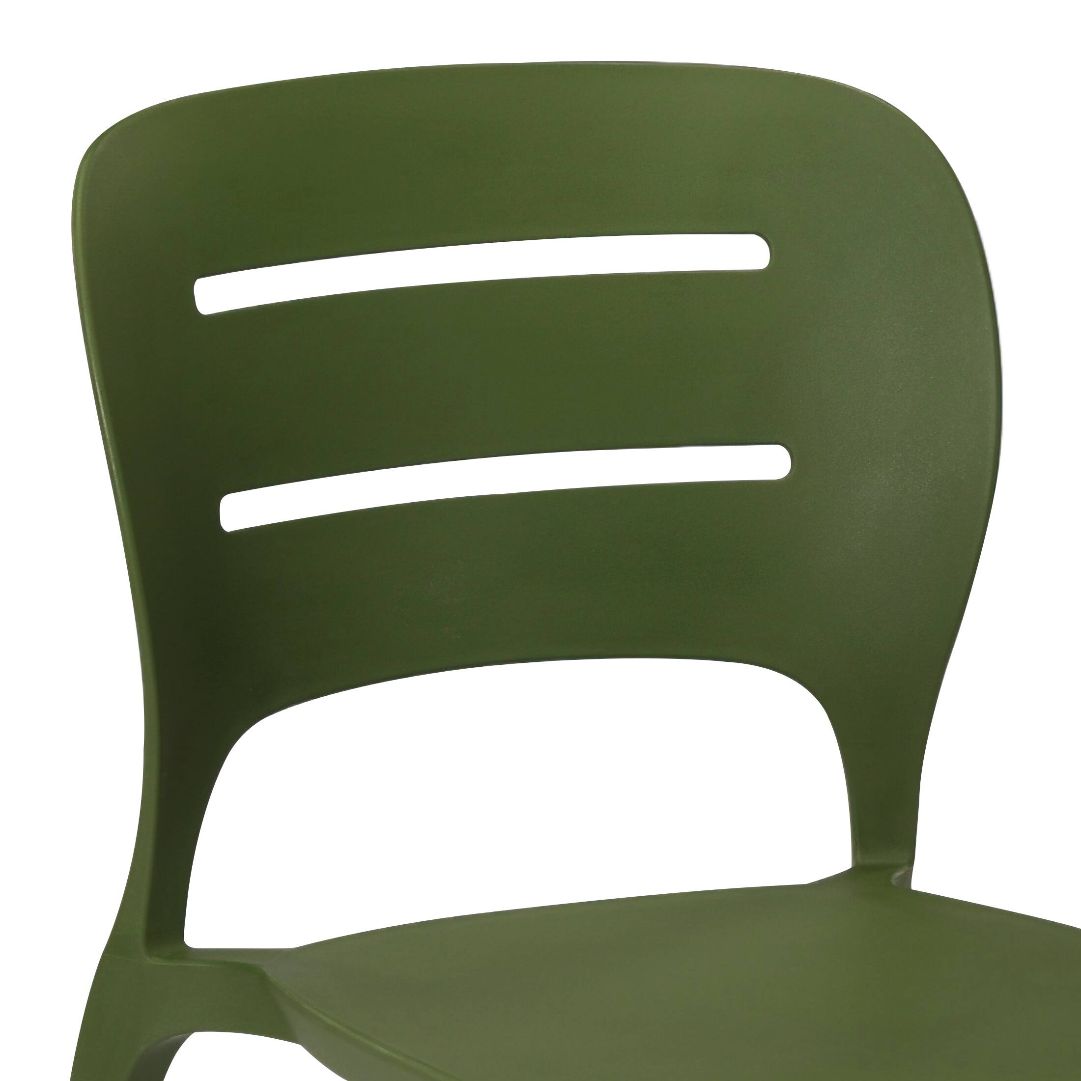 Alt View 4. WestinTrends - WestinTrends Playa Outdoor Modern Stackable Plastic Patio Dining Side Chairs (Set of 2) - Olive Green.