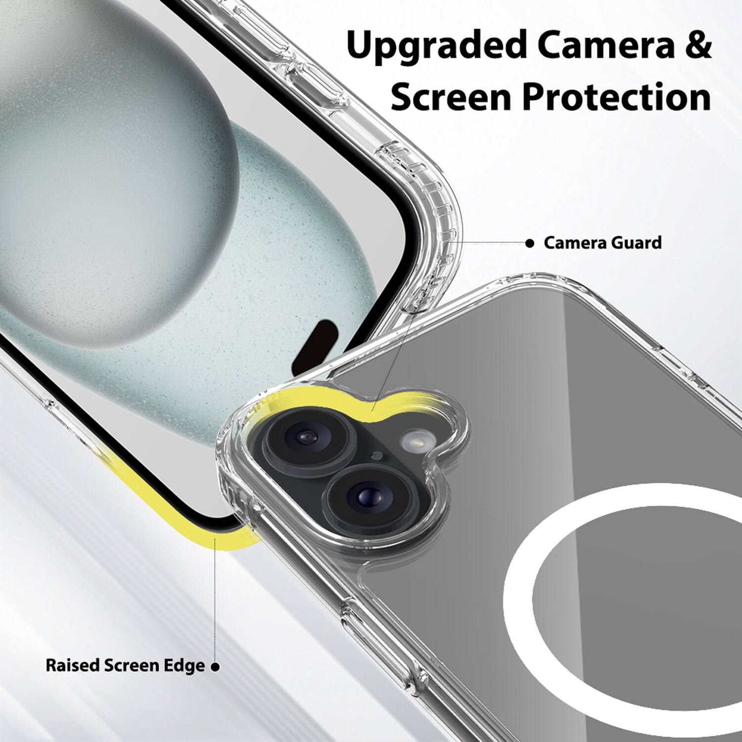 Upgraded Camera & Screen Protection

- Camera Guard
- Raised Screen Edge