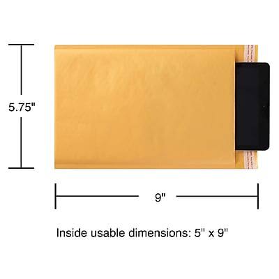 T 5.75" I 9"  
Inside usable dimensions: 5" x 9"