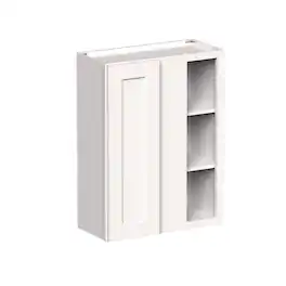 Boyel Living - 27-in W x 36-in H x 12-in D Shaker RTA Kitchen Corner Wall Cabinet with Soft-Close - White Shaker