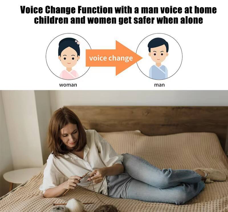 Voice Change Function with a man voice at home children and women get safer when alone

voice change

woman → man