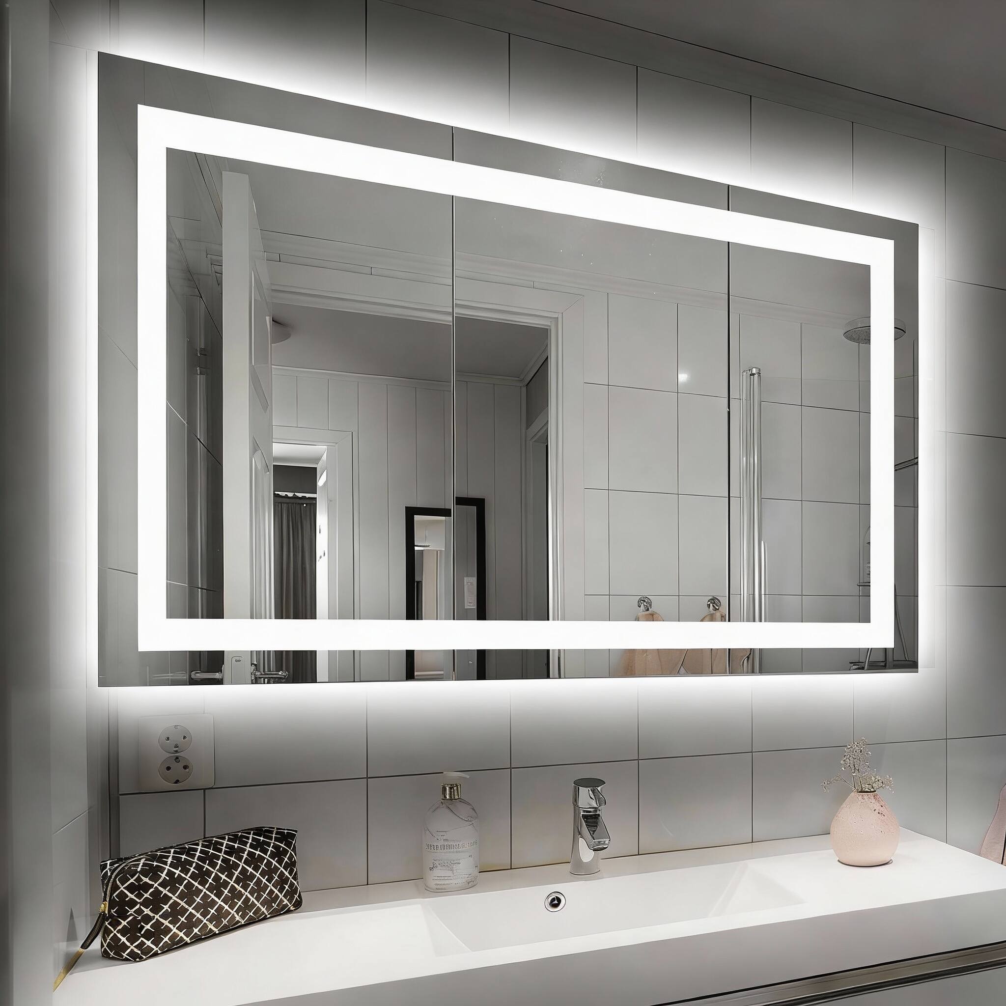 Led Bathroom Mirror (3 Light Modes) 32"L x 40"W