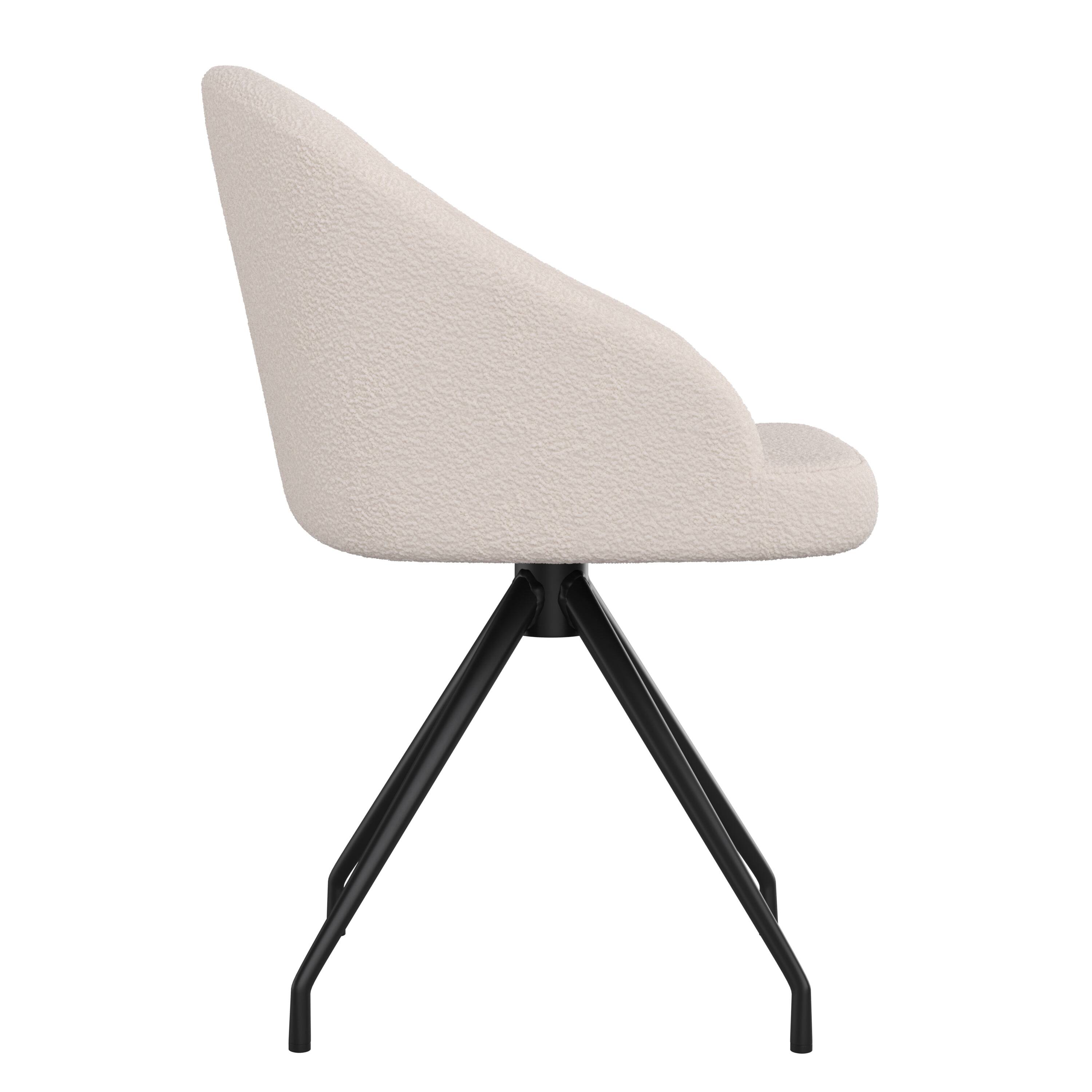 Alt View 19. Martha Stewart - Sora Boucle Upholstered Office Chair - White Boucle/Oil Rubbed Bronze.