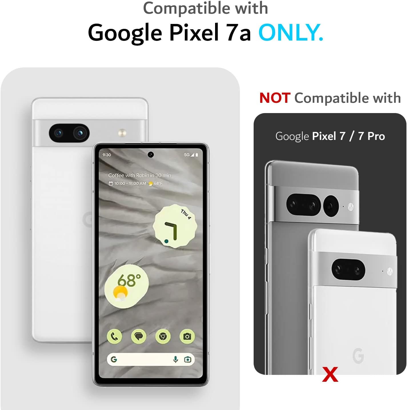 TUDIA MergeGrip Google Pixel 7a Case 2023 Dual Layer Phone Case