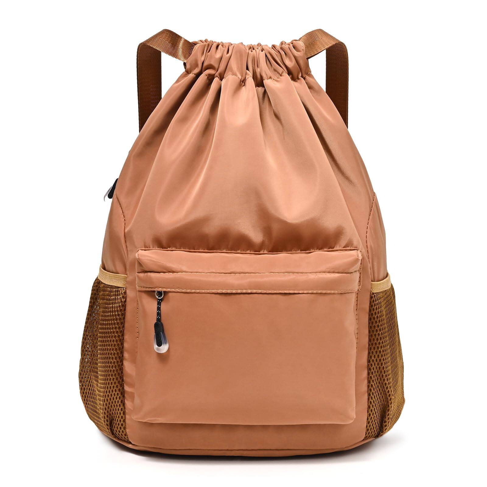 Pacoar Cade Black Drawstring Backpack For Women Waterproof Gym Bag Men ...