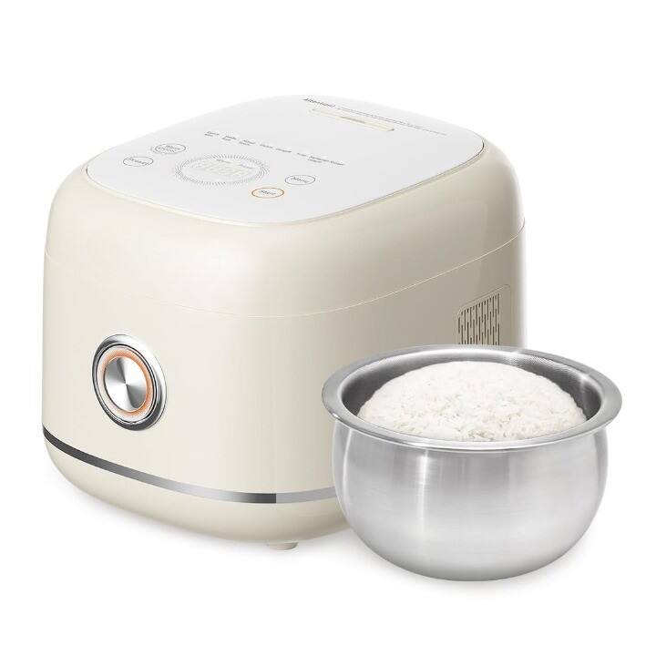 Front. Mirfee - Stainless Steel Rice Cooker, 6-Cup (3.2 Qt) | 316L Uncoated Inner Pot, No Non-Stick - Gray.