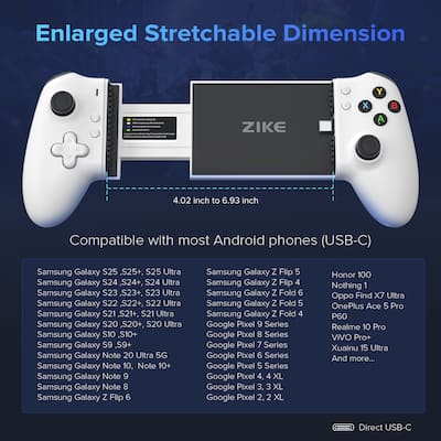 Zike Z331 USB C Mobile Gaming Controller for Android and iPhone 16 Zike Z331 USB C Mobile Gaming Controller for Android and iPhone 16
