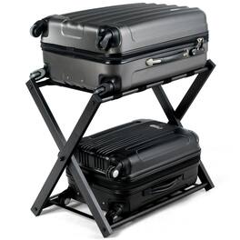 Ecooso - Set of 2 Luggage Racks Folding Metal Suitcase Holders for Guest Room or Hotel - Black