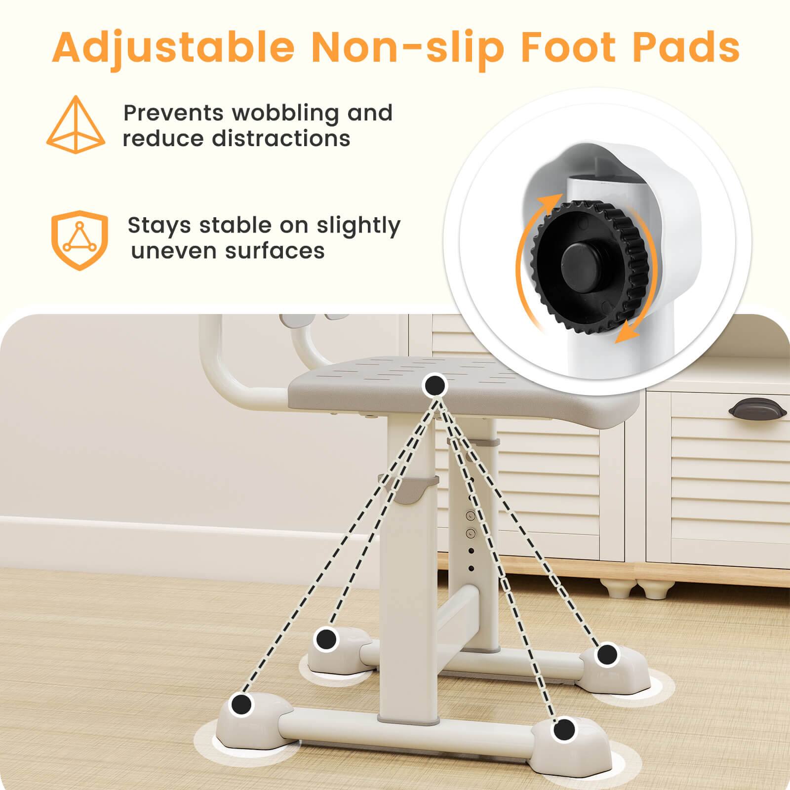 Adjustable Non-slip Foot Pads

- Prevents wobbling and reduce distractions
- Stays stable on slightly uneven surfaces