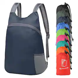 Unique Bargains - 20L Ultra Hiking-Daypack Lightweight Foldable Travel Packable Backpack for Camping Cycling Outdoor - Navy Blue