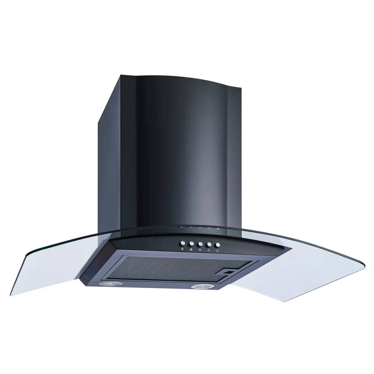 Back. Winflo - Winflo 30 inch Convertible 300 CFM Black Steel Wall Mount  Range Hood - Black.