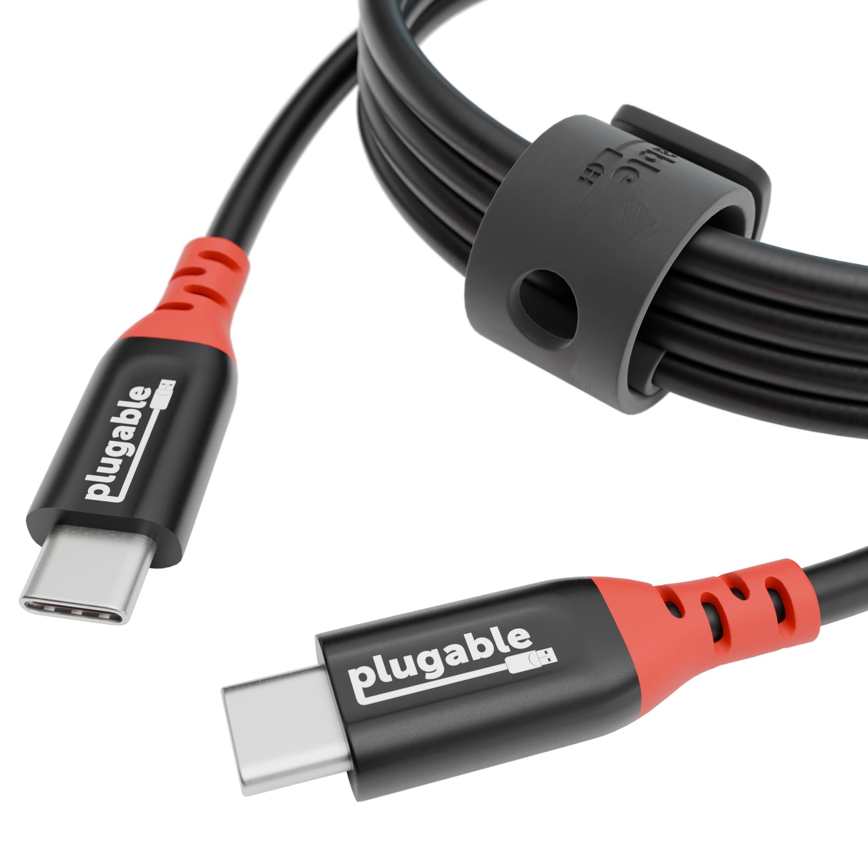 Plugable - Secure USB C Data Blocker Charge Only Cable-240W Fast Charging for Shared Workspaces,Schools and more - Black