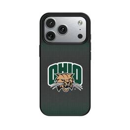 Keyscaper - NCAA - Ohio Bobcats Linen Logo iPhone Magnetic Bump Case - 15 - Black