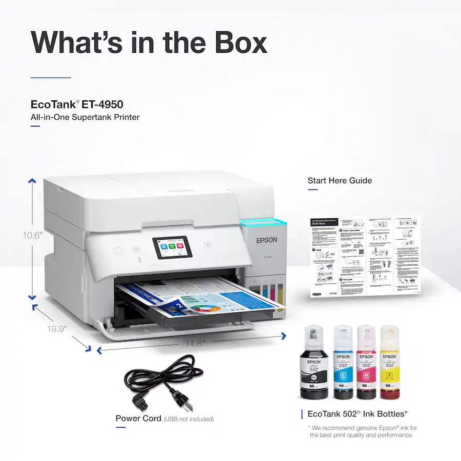 Epson EcoTank ET 4950 Wireless All in One Color Supertank Inkjet ...