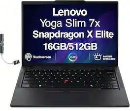 Lenovo - Yoga Slim 7x Laptop, Snapdragon X Elite X1E-78-100, 16GB, 512GB SSD, 14.5 Touch2944x1840, Win 11H - Cosmic Blue