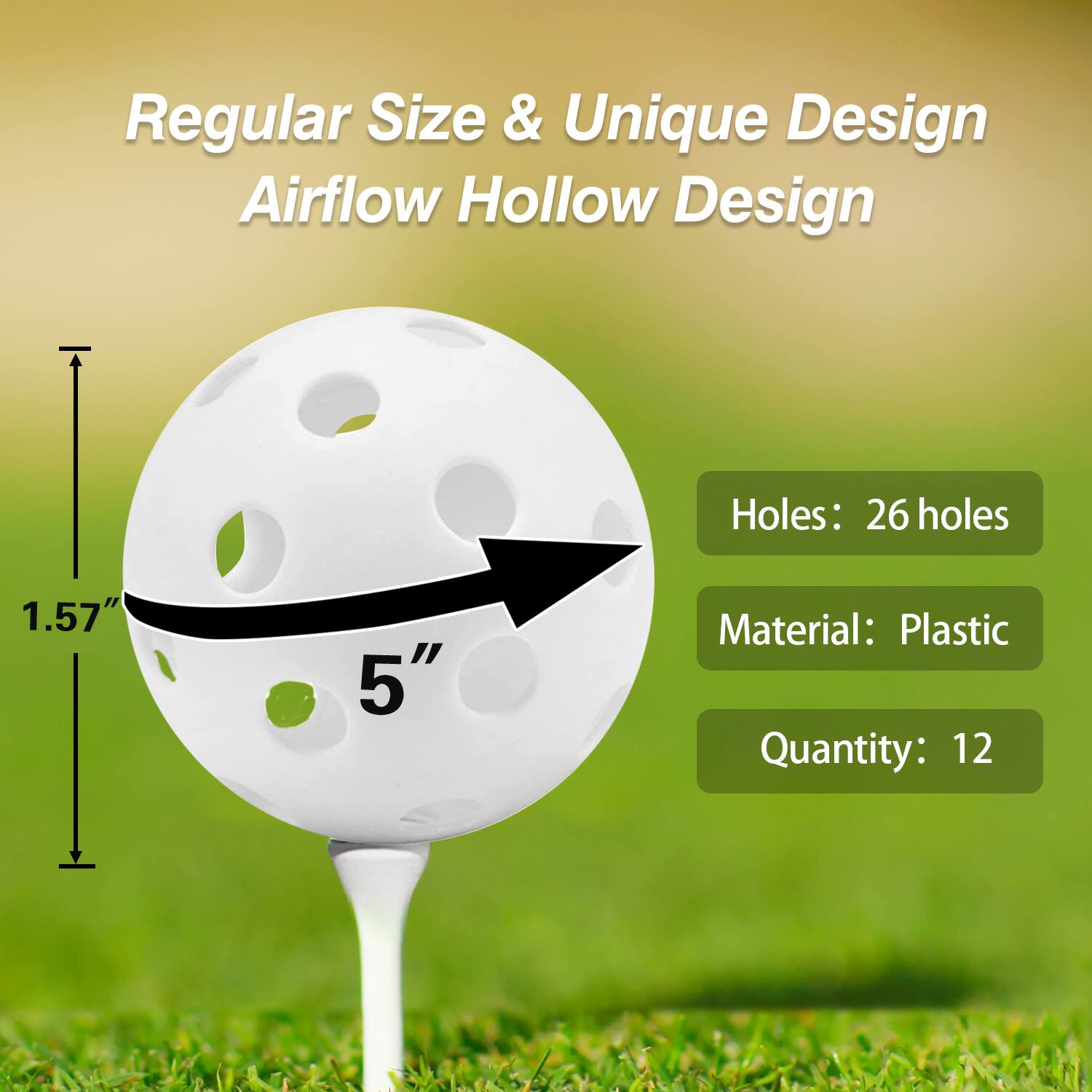 Regular Size & Unique Design
Airflow Hollow Design
Holes: 26 holes
Material: Plastic
Quantity: 12
1.57"
5"