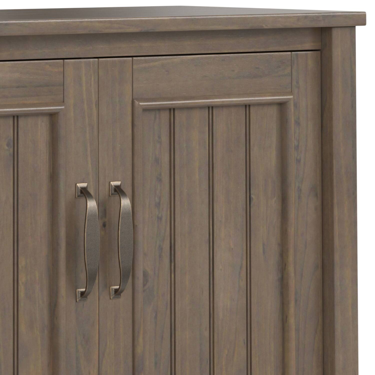 Alt View 6. Simpli Home - Lev 32 inch Storage Cabinet (Set of 2) - Smoky Brown.