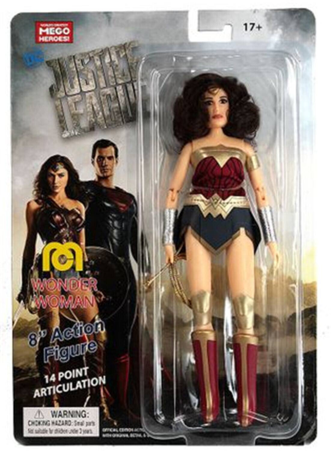 MEGO HEROES! DC JUSTICE LEAGUE 17+ M WONDER WOMAN 8" Action Figure 14 POINT ARTICULATION WARNING: CHOKING HAZARD - Small parts. Not for children under 3 years.