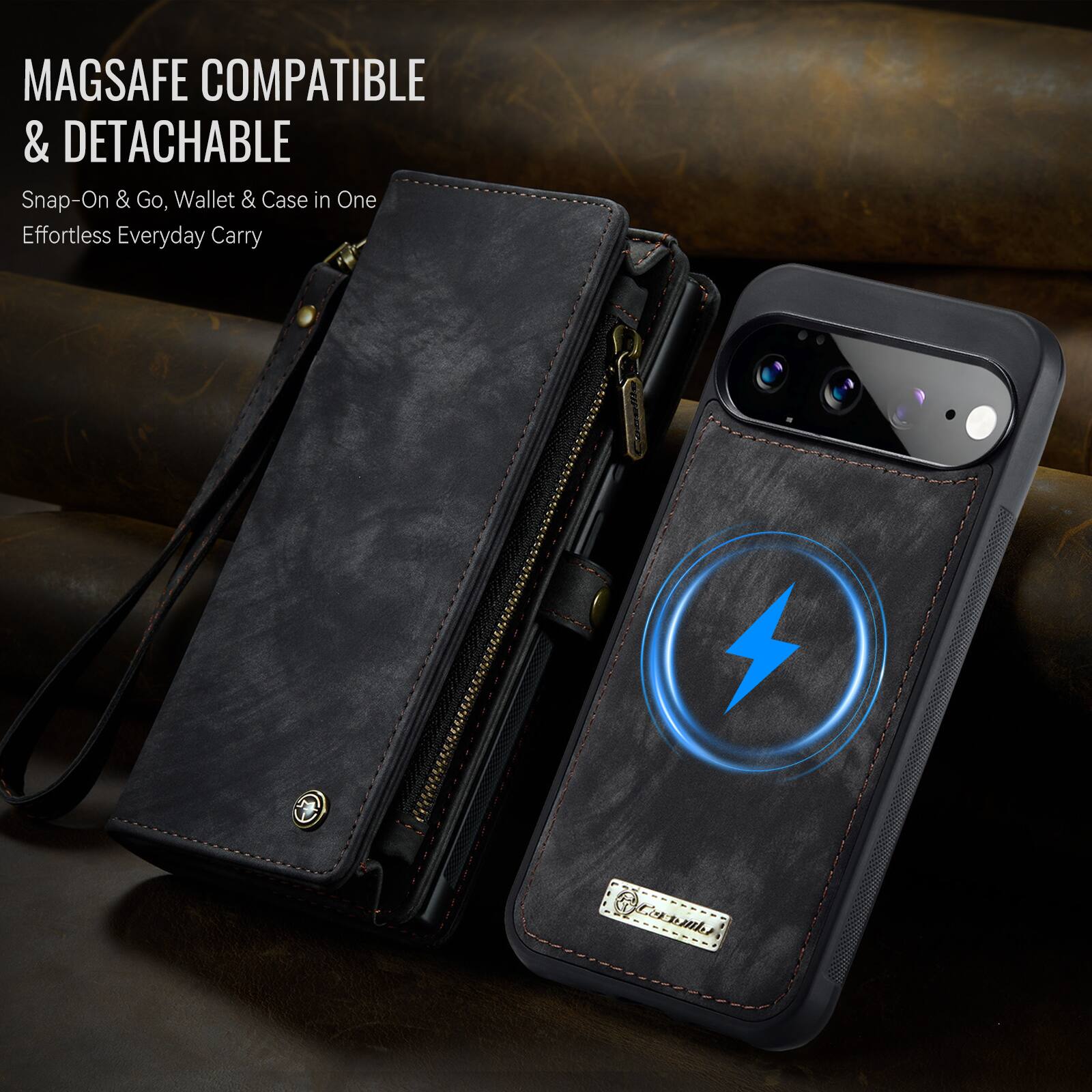 MAGSAFE COMPATIBLE & DETACHABLE  
Snap-On & Go, Wallet & Case in One  
Effortless Everyday Carry