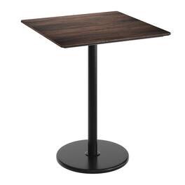 Emma + Oliver - PureShield Tabletop with Seam-Free Surface Innovation and Bar Height Base - Dark Brown/Black Base