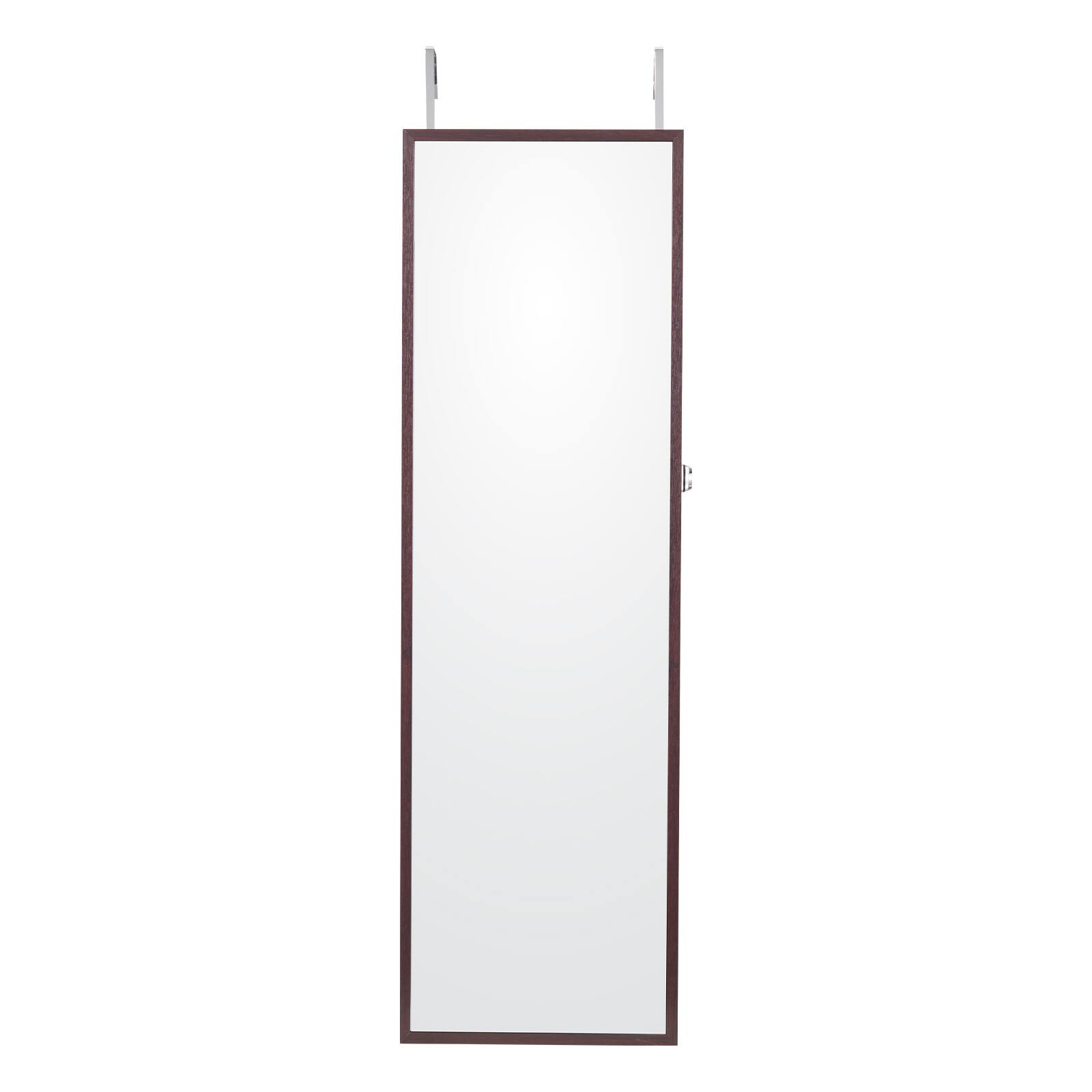 Alt View 5. VEVOR - Mirror Jewelry Cabinet, 47.05-Inch Tall Lockable Jewelry Cabinet Armoire, Wall or Door Mounted Jewelry Mirror Organizer - Brown.