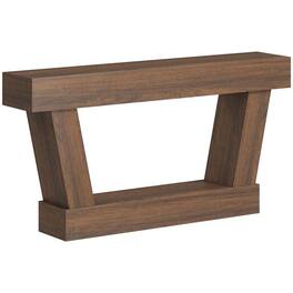 PULUZ - 63 Inch Vintage Console Table, Narrow Entryway Table with Open Shelf for Living Room - Brown