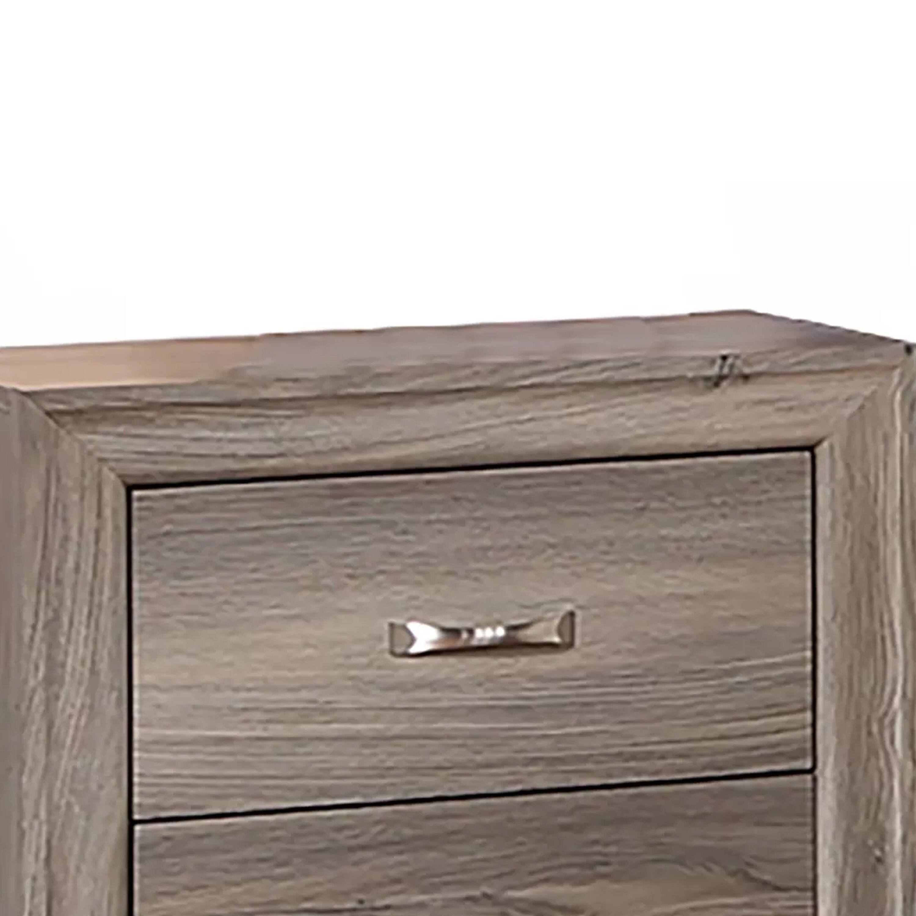 Manhattan Lane Aaz Nightstand, 2 Drawers, Handles, Weathered Gray ...