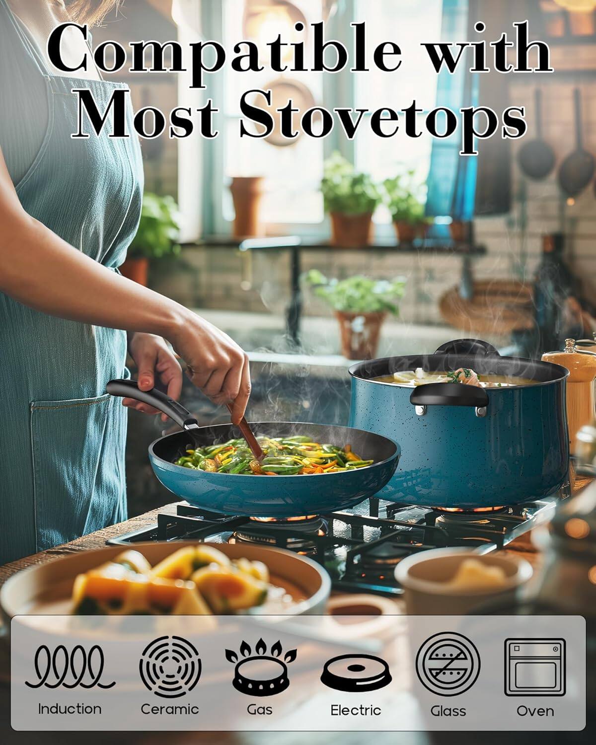 Compatible with Most Stovetops

Induction
Ceramic
Gas
Electric
Glass
Oven