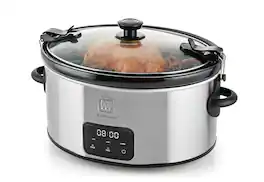Toastmaster - 6-Quart Digital Slow Cooker with Locking Lid - Silver