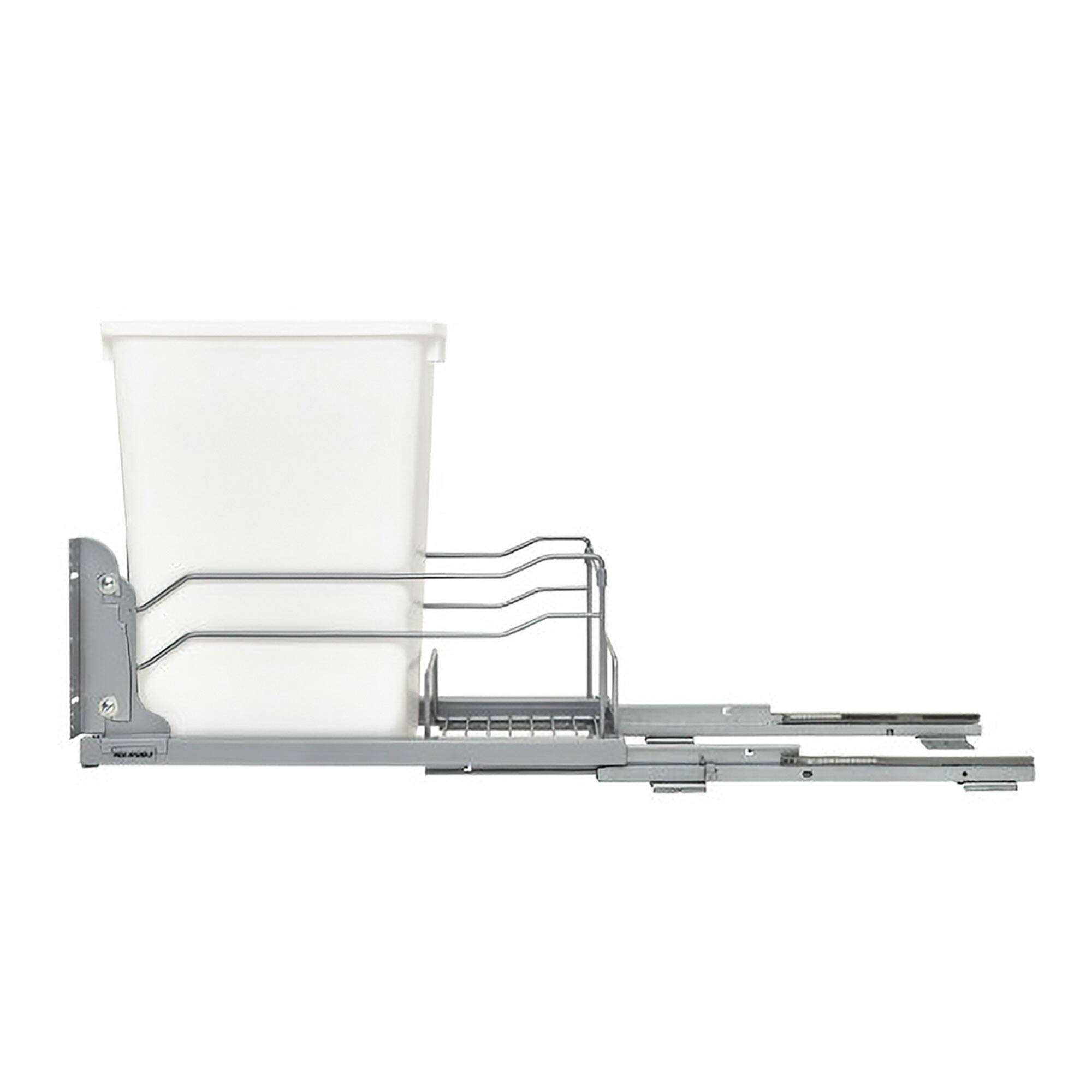 Alt View 8. Rev-A-Shelf - Rev-A-Shelf Pullout Kitchen Trash Can 35 qt. with Soft-close, 53WC-1535SCDM-111 - White.