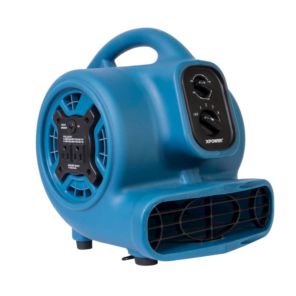 XPOWER - 1/4 HP 925 CFM Multi-Purpose Mini Air Mover, Dryer, Blower and Timer - Blue